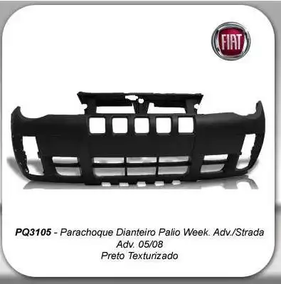 PARACHOQUE DIANTEIRO PALIO WEEKEND 2005 A 2008 PRETO TEXTURI