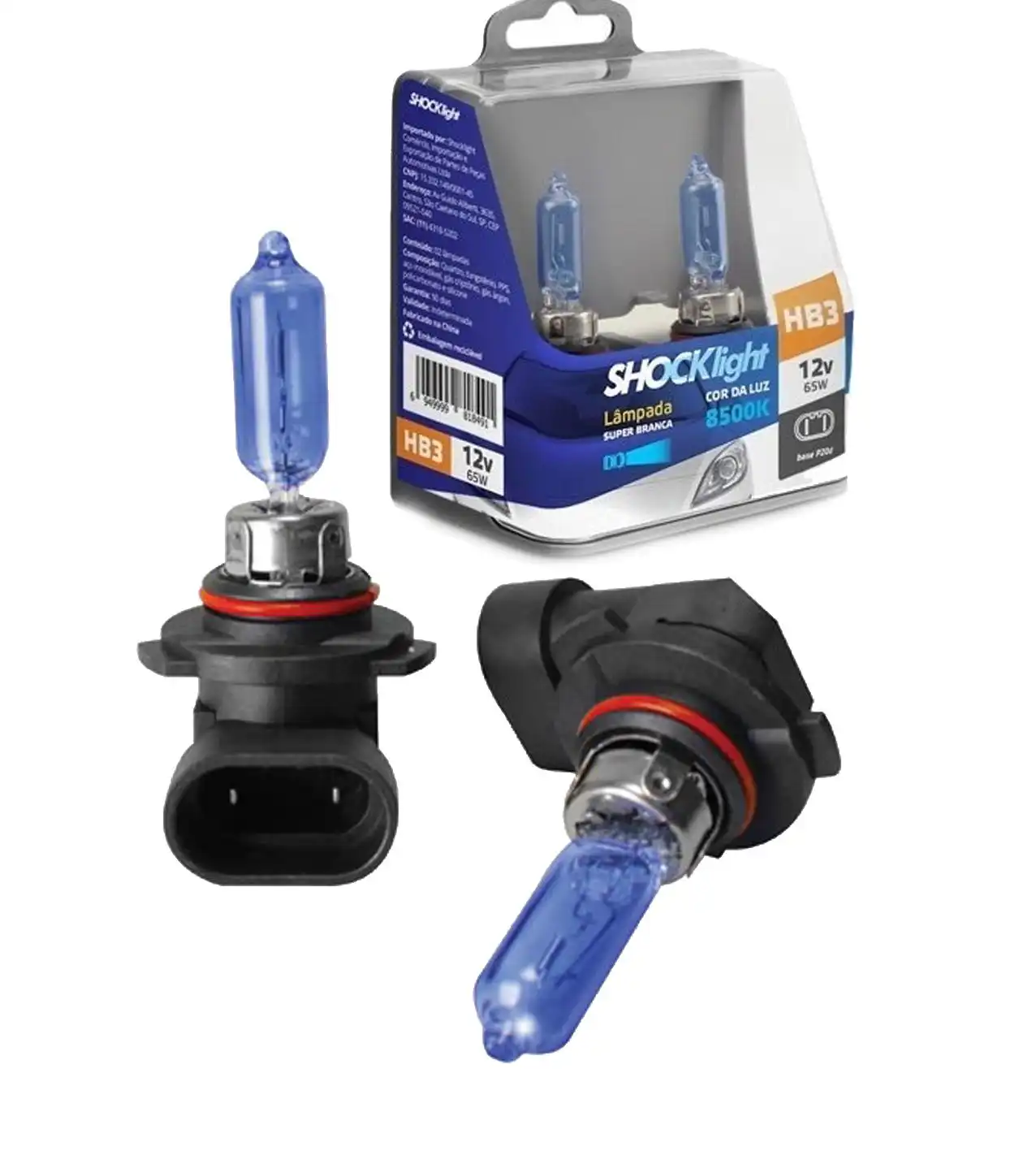 LAMPADA BIODO HB-3 65W SUPER BRANCA 12V (8500K)