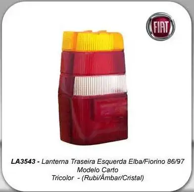 SINAL TRAS FIAT FIORINO ELBA 1986 A 1997 ESQ TRICOLOR