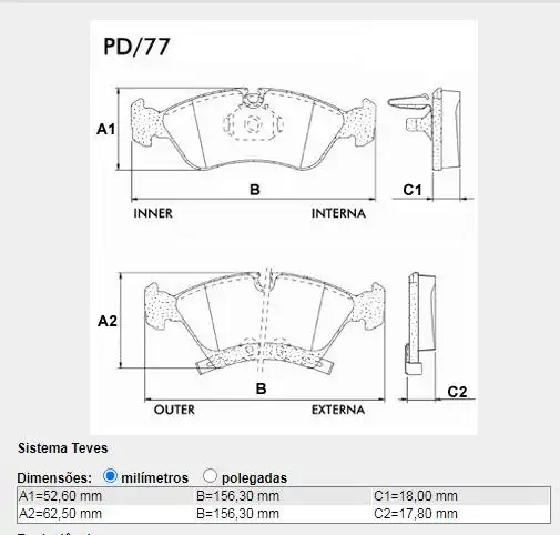 PASTILHA FREIO DIANTEIRA MERIVA 1.8 8V 2002 A 2010 ARO 14