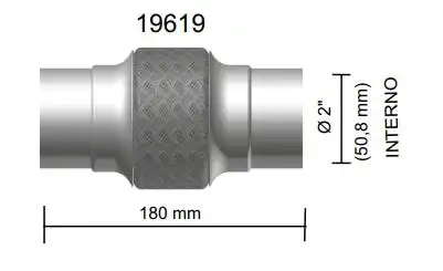 TUBO FLEXIVEL SAIDA MOTOR UNIVERSAL MED INT 50.80 MMX180MM