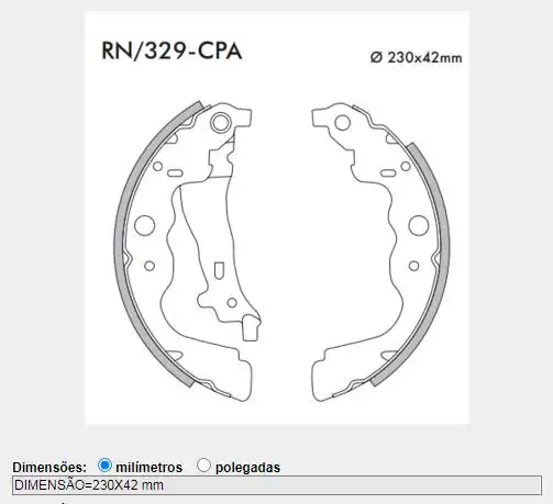 SAPATAS FREIO RENAULT DUSTER 2012/ OROCH 17/