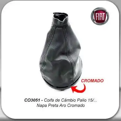 SANFONA ALAVANCA CAMBIO PALIO 15/ PRETO ARO CROMADO