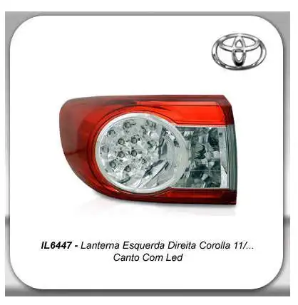SINAL TRAS TOYOTA COROLLA 12/14 ESQ (CANTO) BICOLOR C/ LED