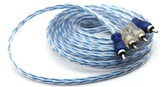 CABO RCA 5 METROS INJETADO 4MM AZUL/PRATA