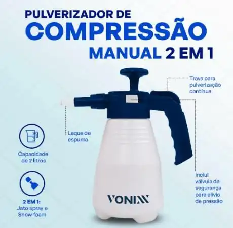 PULVERIZADOR DE COMPRESSAO MANUAL 2L 2 EM 1