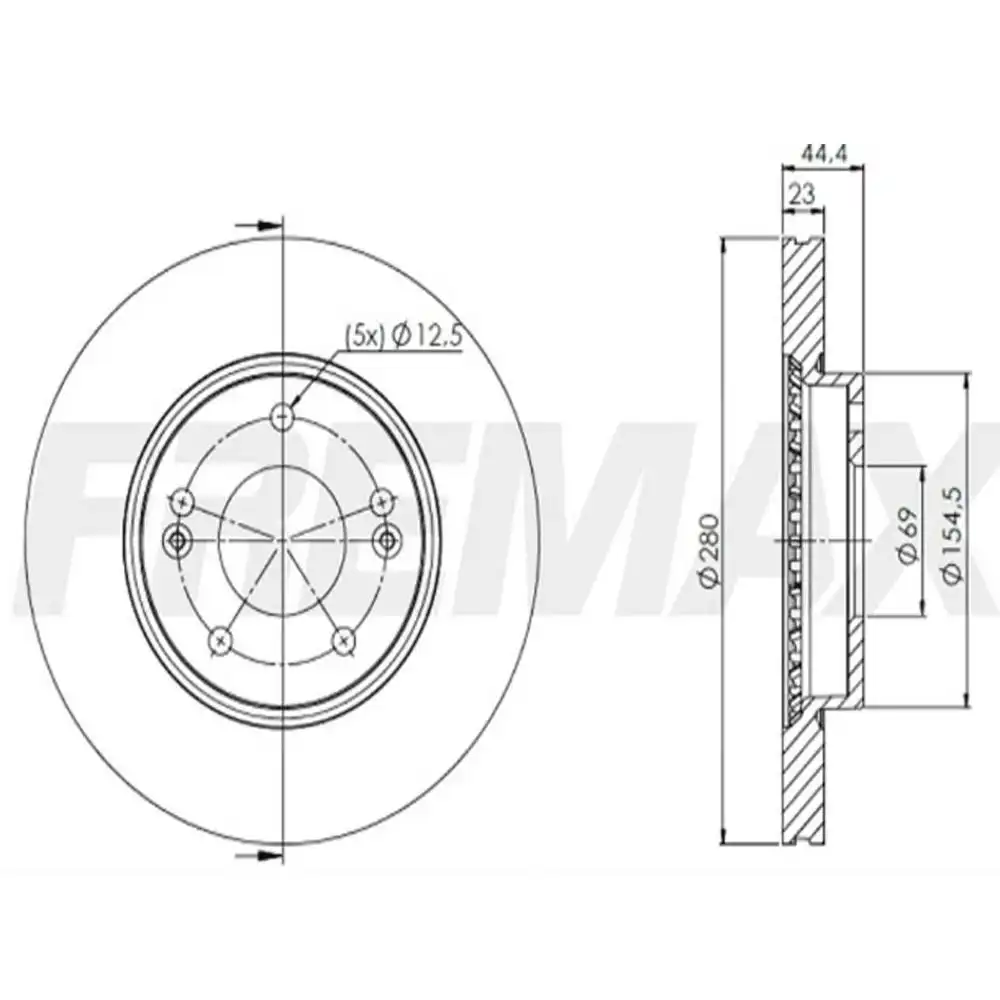 DISCO FREIO DIANTEIRO HYUNDAI ELANTRA 2012/ VENTILADO