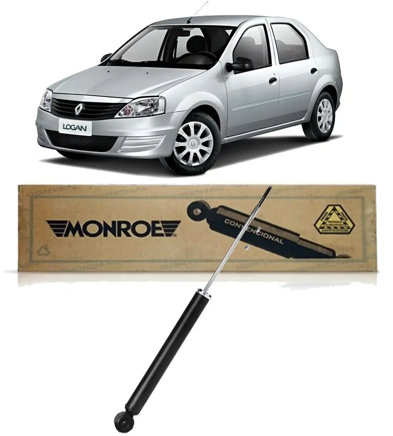 AMORTECEDOR TRASEIRO RENAULT LOGAN 2007 A 2013