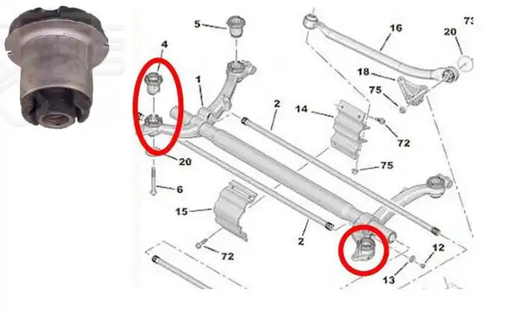 BUCHA EIXO TRAS PEUGEOT 206 207 PART DIAN
