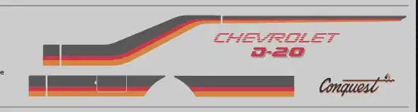 FAIXA LATERAL D-20 95/ CONQUEST LARANJA /GRAFITE