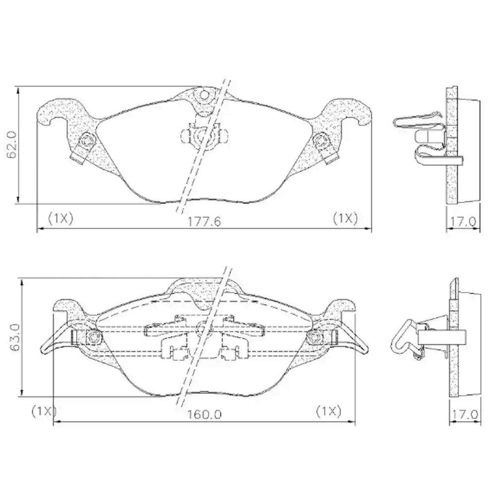 PASTILHA FREIO DIANTEIRA ASTRA 1999/ 1.8 2.0 8V ARO 14