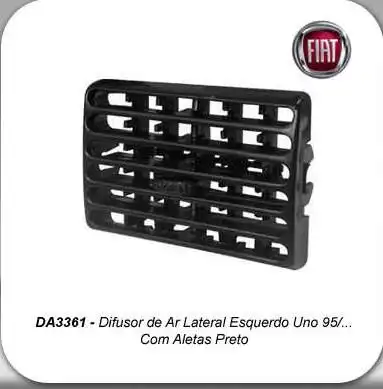 GRADE VENT INT FIAT UNO 1995/ ESQ ALETAS PRETO