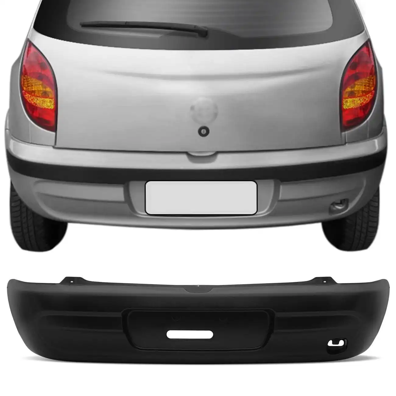 PARACHOQUE TRASEIRO CELTA 2001 A 2006 PRETO LISO