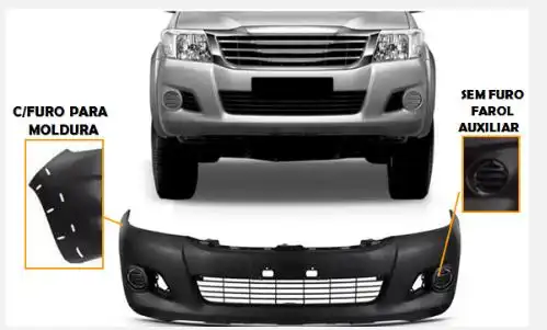 PARACHOQUE DIANT HILUX SRV 12/15 S/FAROLETE C/MOLDURA