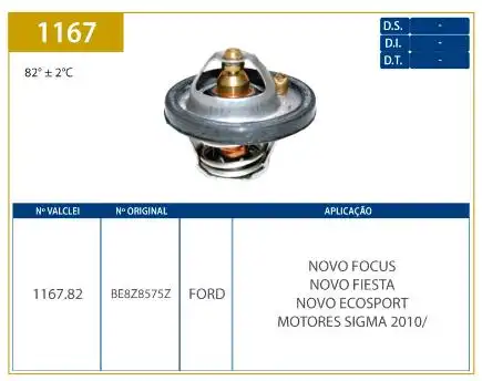 VALVULA TERMOSTATICA FIESTA 1.6 2010/ SIGMA - REFIL.