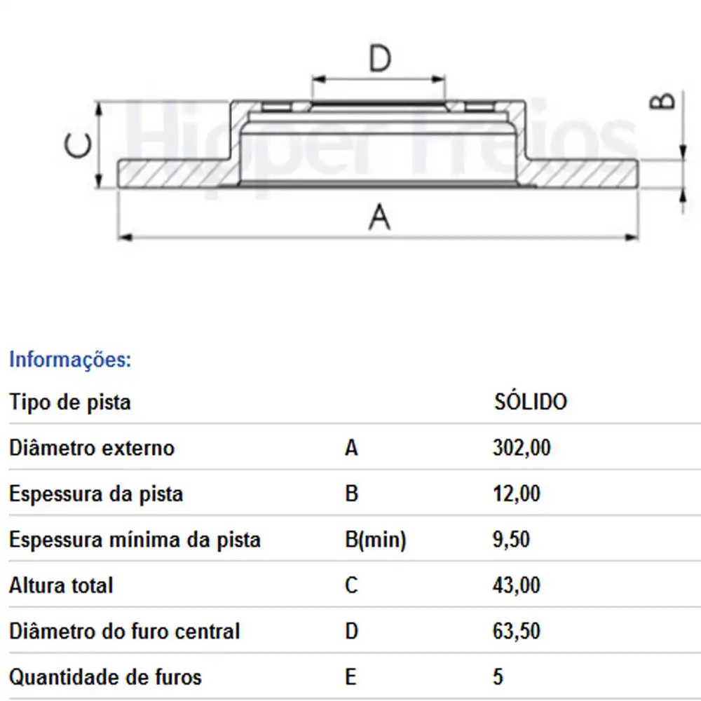 DISCO FREIO TRASEIRO VOLVO S60 2.0 2016 ACIMA