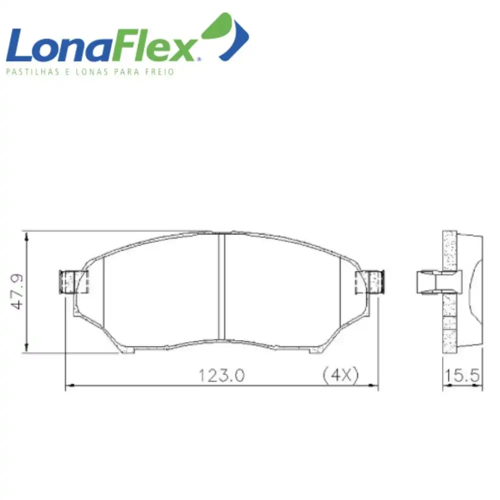 PASTILHA FREIO DIANTEIRA MITSUBISHI PAJERO TR4 2.0 16V 2001/
