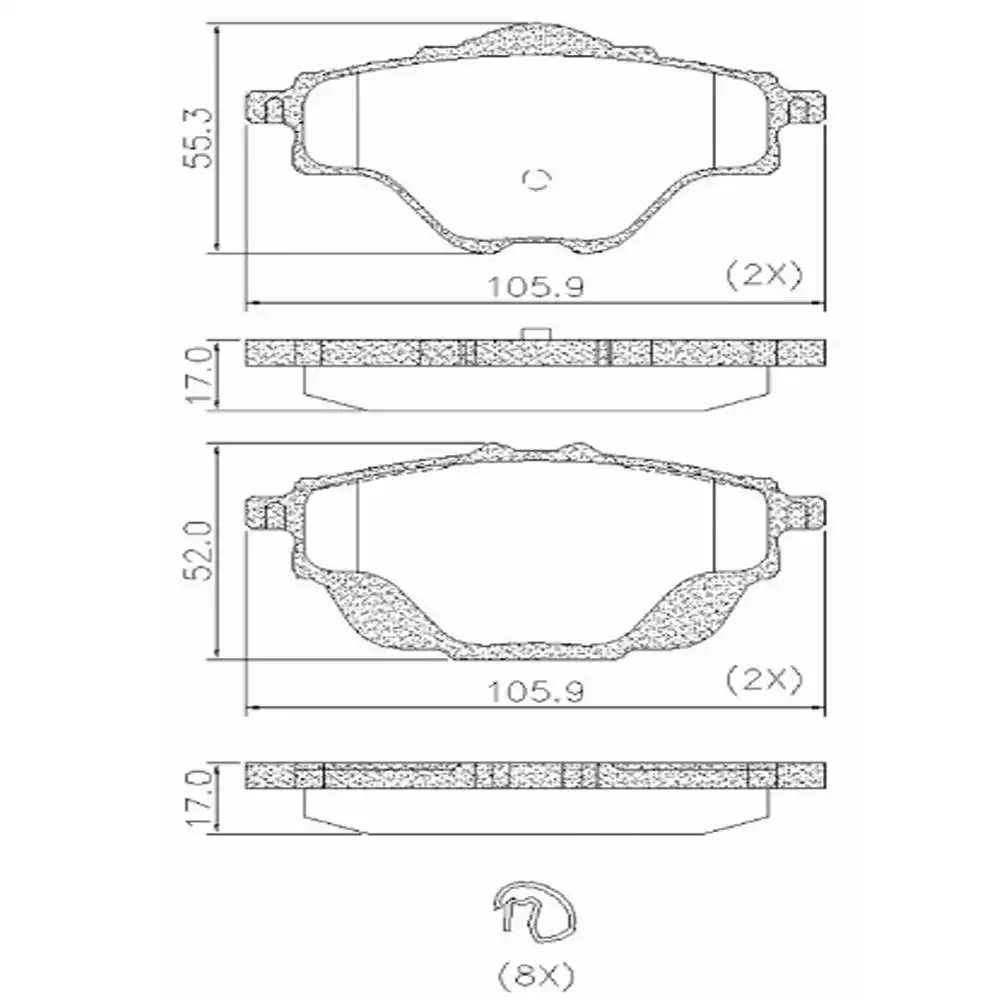 PASTILHA FREIO TRASEIRA CITROEN C4 PICASSO 1.6 2015 A 2018