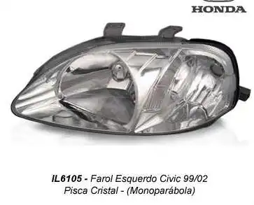 FAROL HONDA CIVIC 99/00 ESQ
