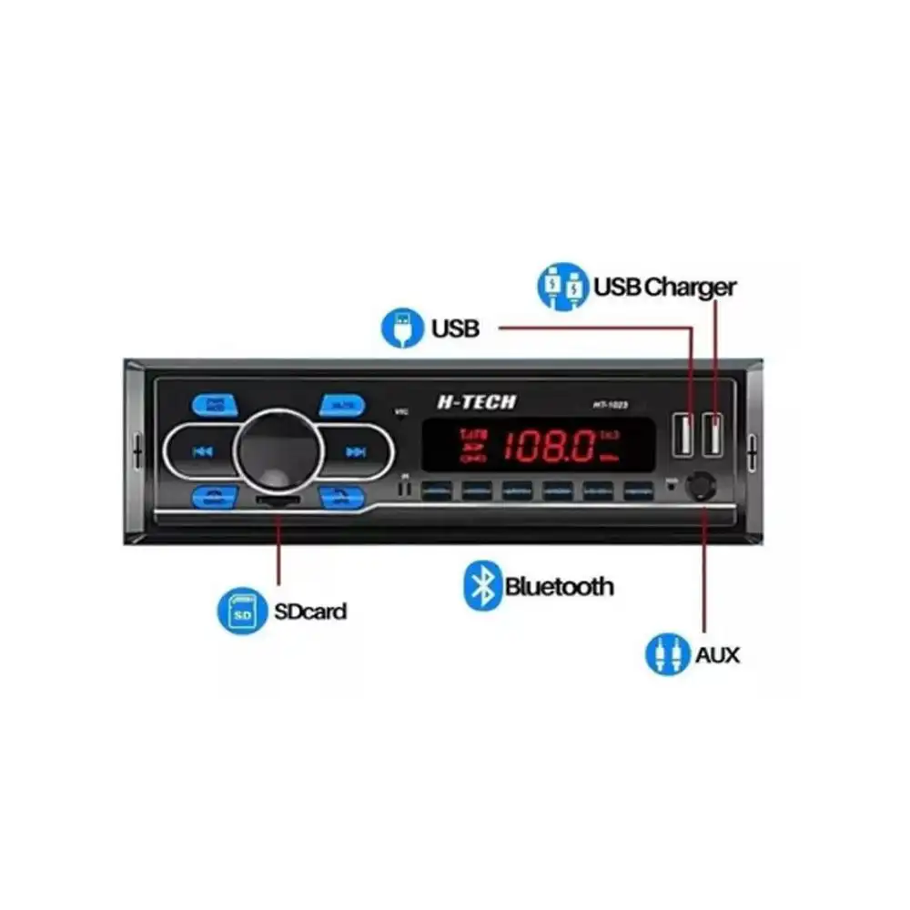 APARELHO SOM/RADIO H-TECH USB BLUETOOTH COM CONTROLE