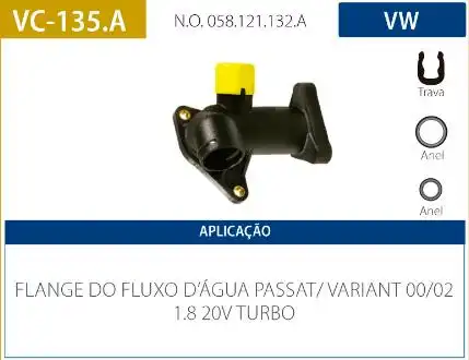 TUBO CONEXAO DAGUA PASSAT 1.8 20V TURBO 2001 A 2005