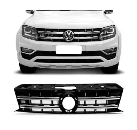 GRADE RADIADOR AMAROK 2017 A 2024 PRETA C/ FRISO CROM