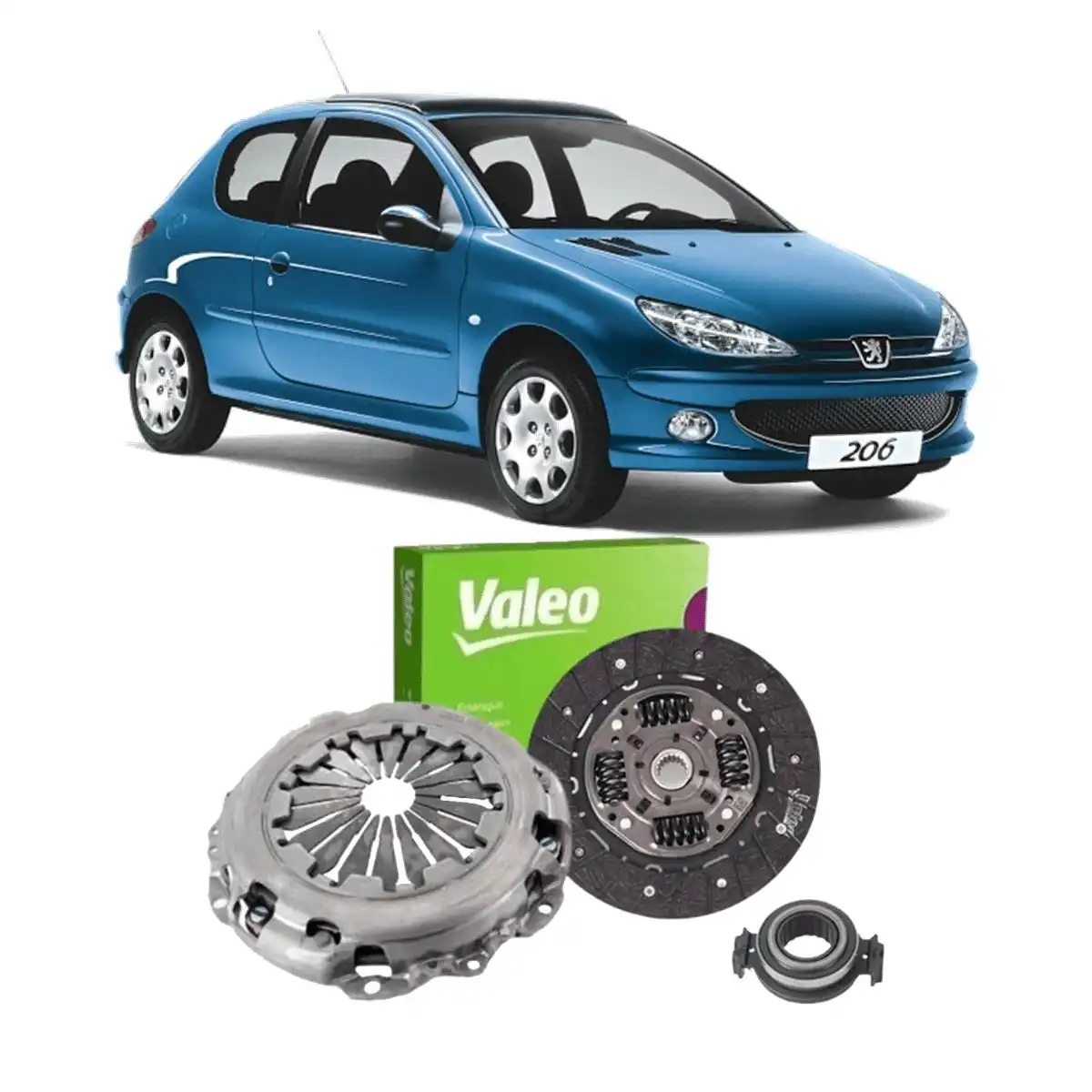 KIT EMBREAGEM PEUGEOT 206 1.4 1.6 2001 A 2008 COM ROLAMENTO
