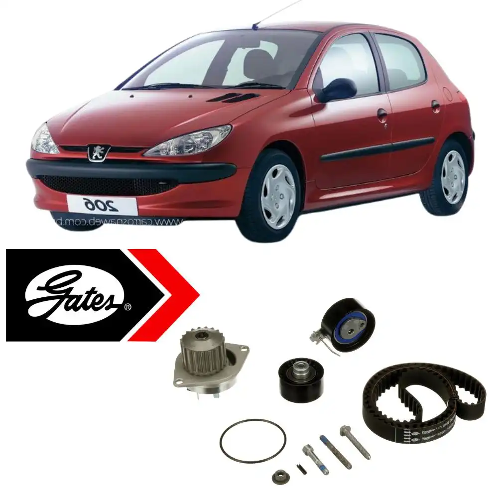 KIT CORREIA DENTADA 206 1.6 16V 2001 A 2008 COM BOMBA