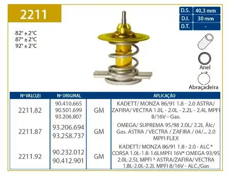 VALVULA TERMOSTATICA ASTRA 2.0 8V 2004/ - REFIL