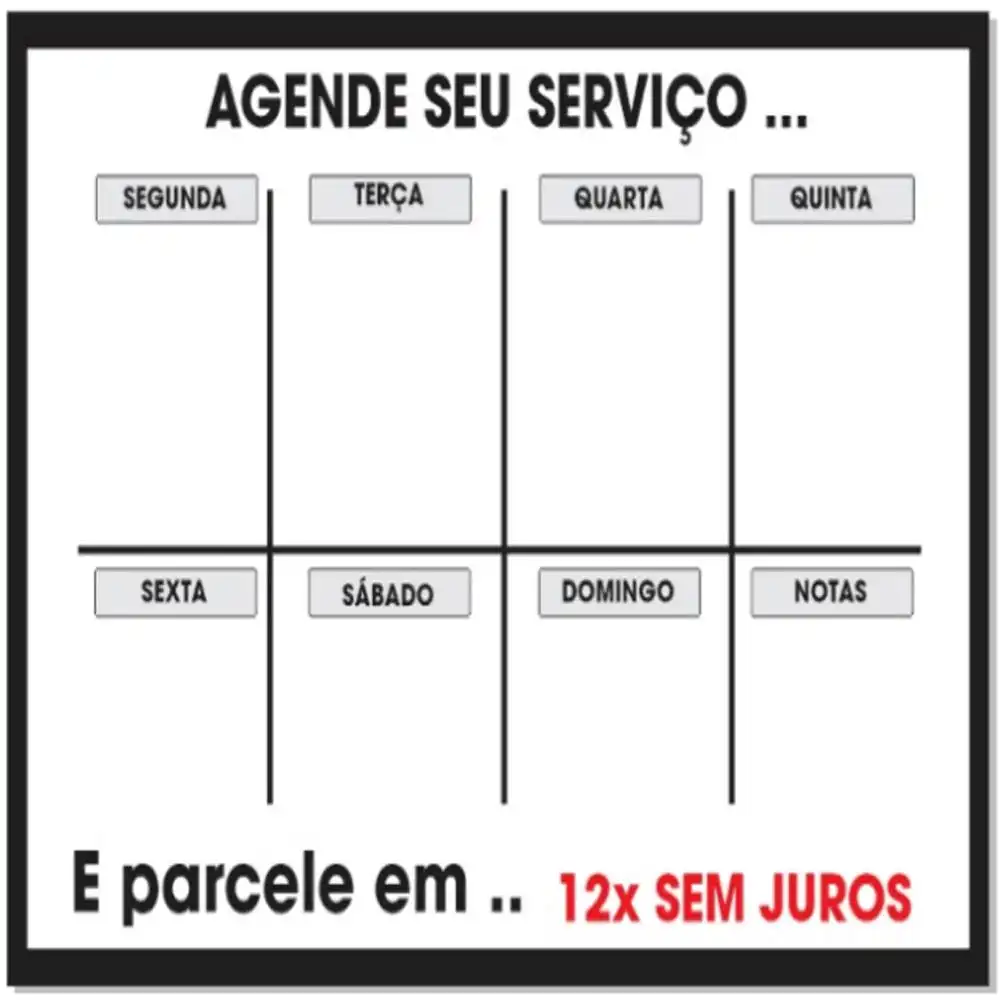 QUADRO AGENDAMENTO OFICINAS