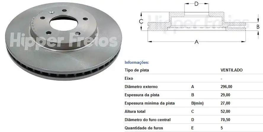 DISCO FREIO DIANTEIRO CAPTIVA 2.4 2009 A 2017 VENTILADO