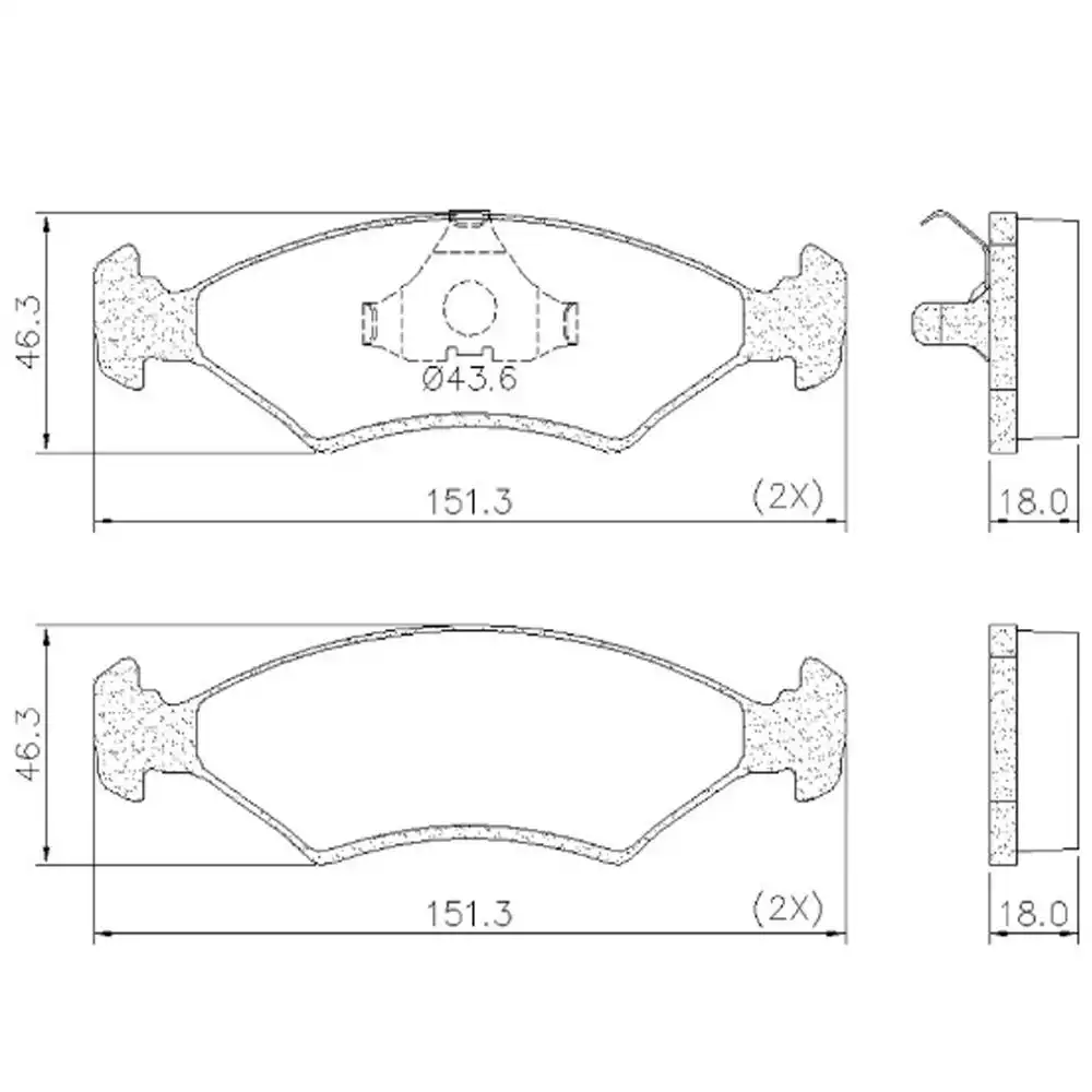 PASTILHA FREIO DIANTEIRA ESCORT II SISTEMA TEVES