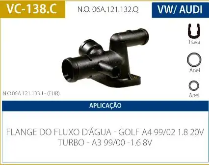 TUBO CONEXAO DAGUA GOLF 1.8 20V TURBO 1999 A 2001