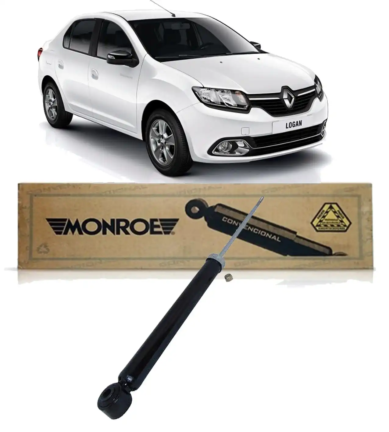 AMORTECEDOR TRASEIRO RENAULT LOGAN 2014 A 2019