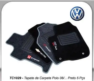 TAPETE POLO 2007 A 2013 PRETO 5 PECAS CARPETE