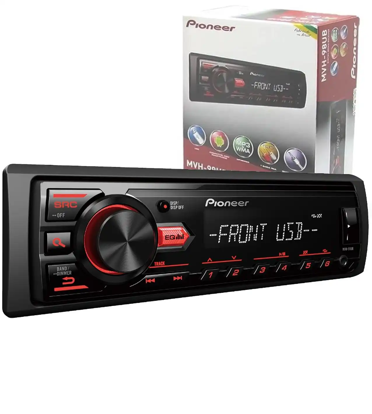 APARELHO SOM/RADIO PIONEER MVH-098UB (USB, AUX, MP3)