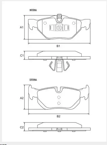 PASTILHA FREIO TRASEIRA BMW 320I 2005 A 2011