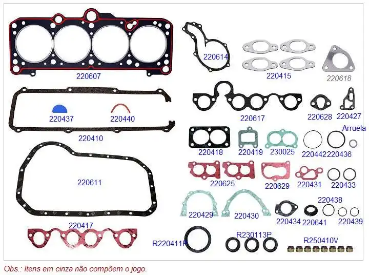 JUNTA MOTOR PASSAT 1.6,1.8 85/ C/RETENTOR ALCOOL/GASOLINA