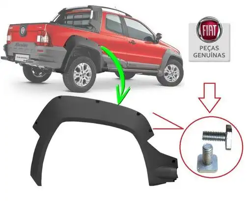 PARAFUSO MOLDURA PARALAMA STRADA  PALIO SIENA DOBLO M6X12