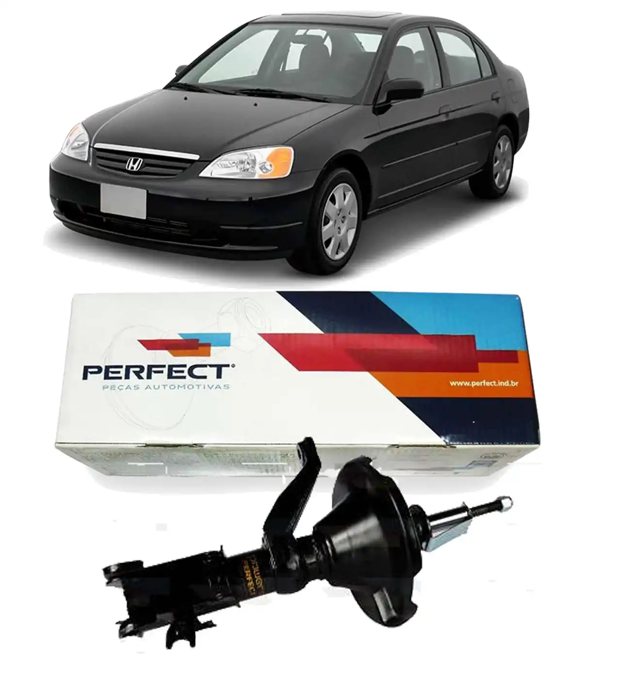 AMORTECEDOR DIANTEIRO HONDA CIVIC 2001 A 2002 DIREITO