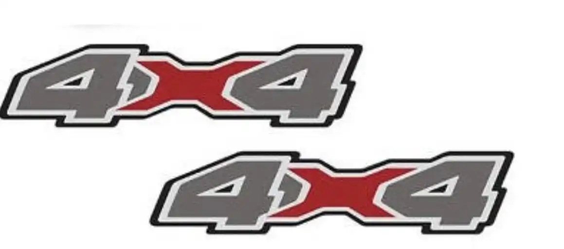 EMBLEMA ADESIVO "4X4" RANGER 20/ (PRETO/VERMELHO)