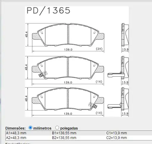 PASTILHA FREIO DIANTEIRA NISSAN MARCH 1.0 1.6 16V 2012/