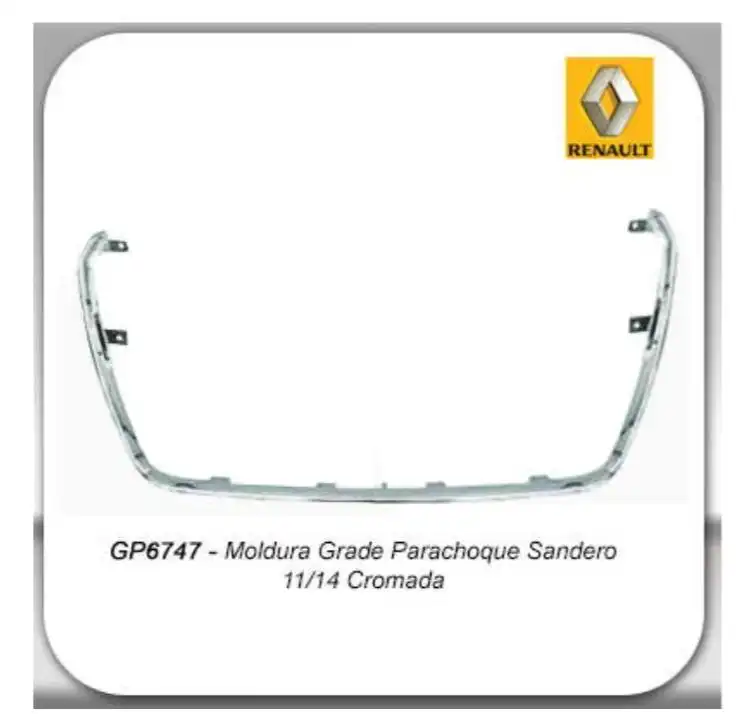 FRISO GRADE PARACHOQUE SANDERO 2011 A 2014 CROMADA