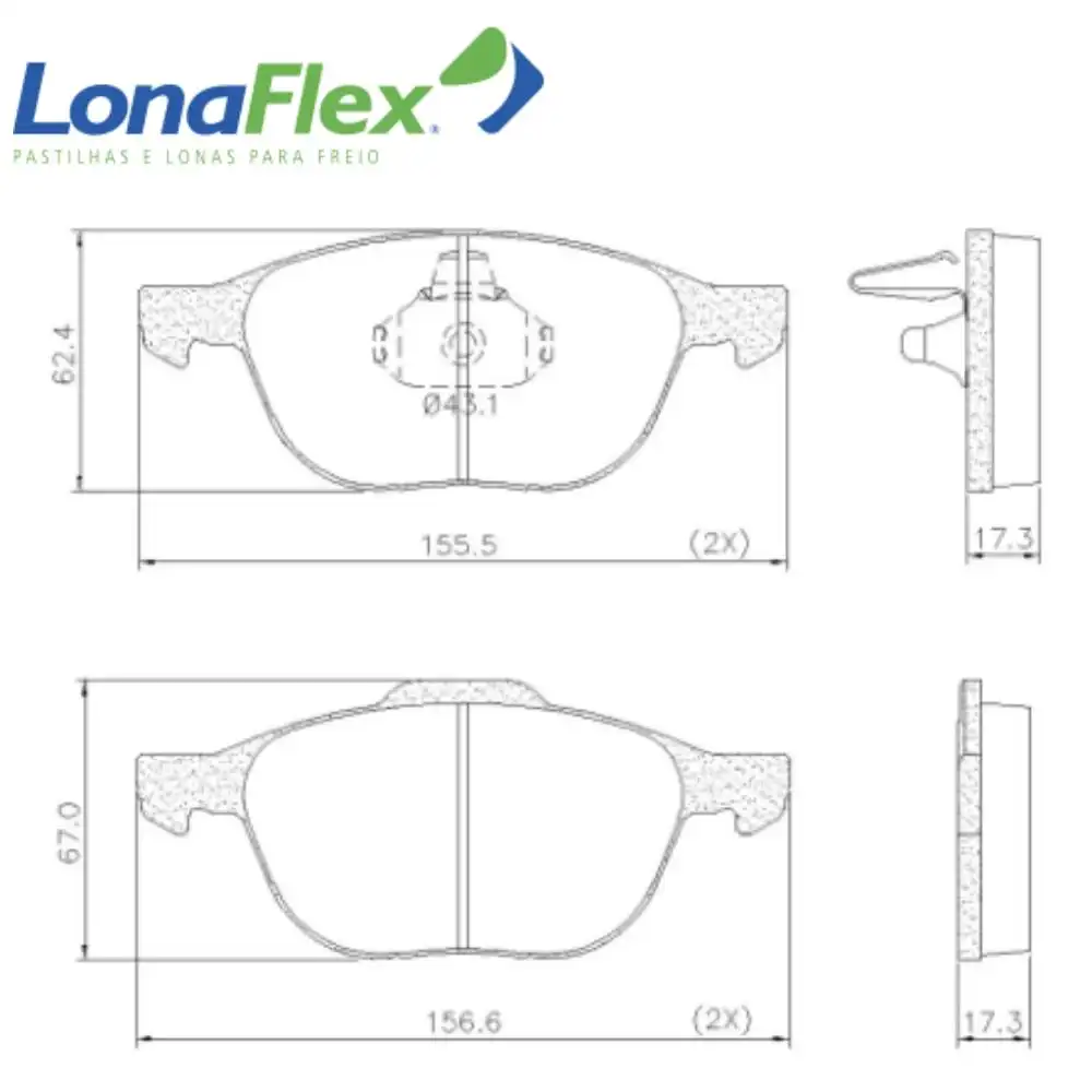 PASTILHA FREIO DIANTEIRA ECOSPORT 2.0 AUT 2005 A 2009