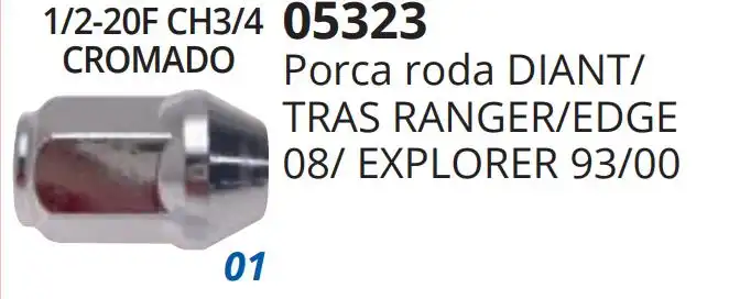 PORCA RODA RANGER 05/12 CROMADO