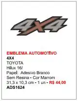 EMBLEMA ADESIVO TOYOTA HILUX 16/ 4X4
