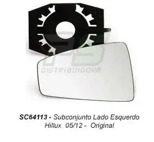 VIDRO ESPELHO HILUX 05/ ESQ C/CARCACA
