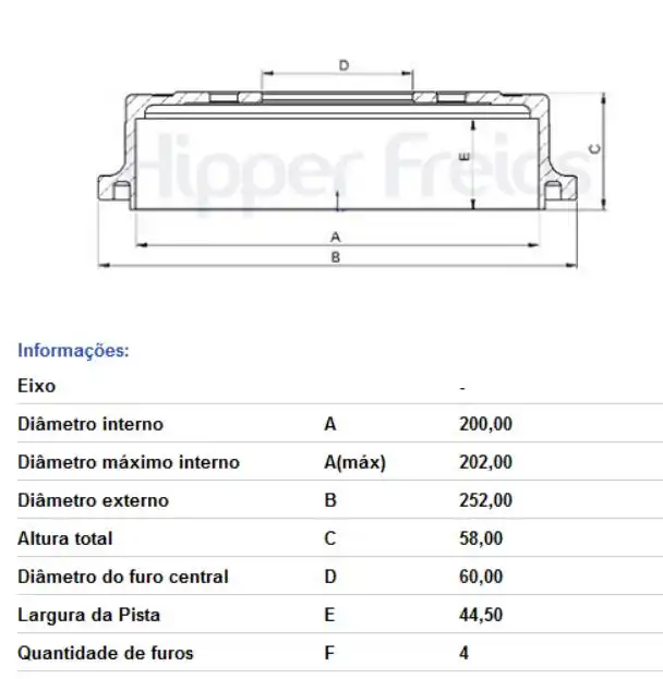 TAMBOR FREIO TRASEIRO ONIX 1.0 12V 2019 A 2022