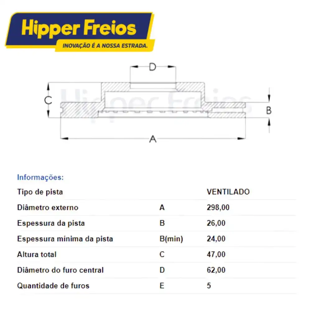 DISCO FREIO DIANTEIRO BYD KING 1.5 2025 ACIMA