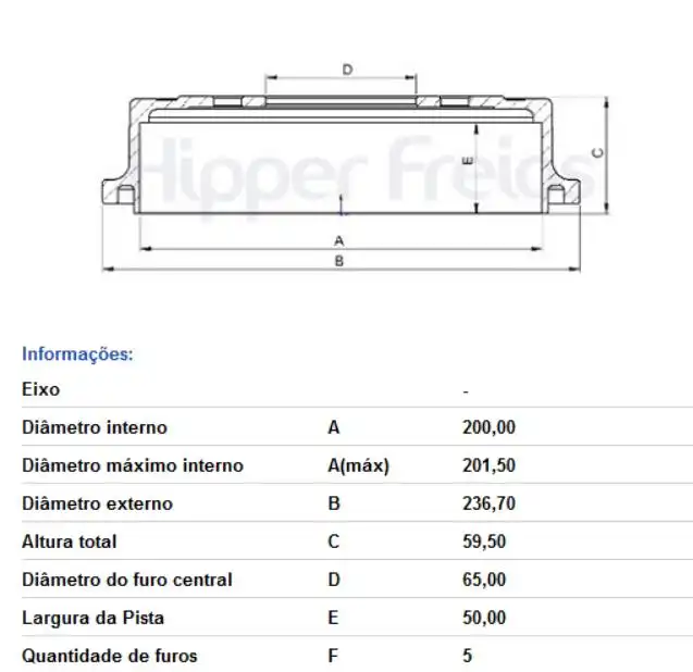 TAMBOR FREIO TRASEIRO POLO 2002 A 2014